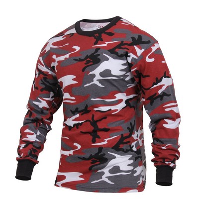 Red Long Sleeve Camouflage T-Shirt (2X-Large)