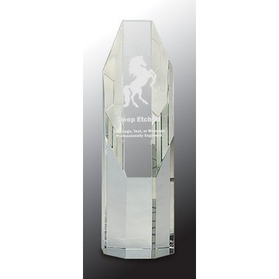 7 1/2" Clear Octagon Slant-Top Crystal Tower Award