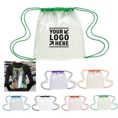 Clear PVC Stadium Drawstring Backpack