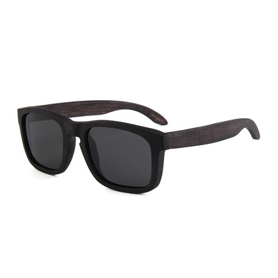 Duwood Sunglasses - Gray Polarized Lenses - Black Wood Frames