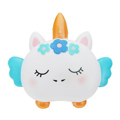 Slow Rising Scented Unicorn Flat Bread w/Closed Eye Squishy