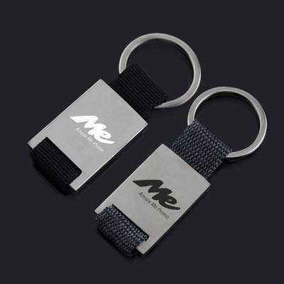 Square Metal Key Tag w/Strap