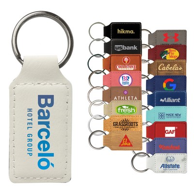 Leatherette Rectangular Key Tag