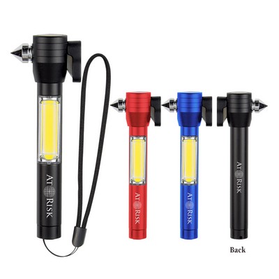 4 in 1 Safety Tool with COB Flashlight