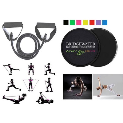 Kidder iBank® Exercise Band + Fitness Sliders (Black)