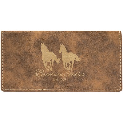 Rustic/Gold Checkbook Covers, Laserable Leatherette, 6-3/4" x3-1/2"