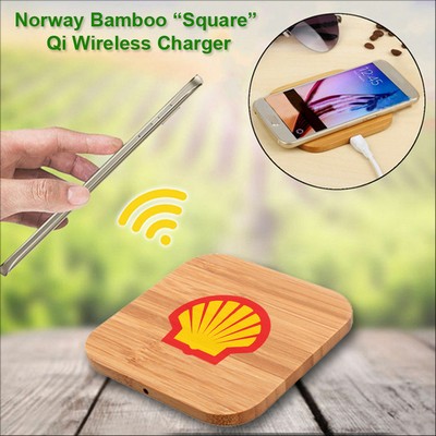 Norway Bamboo "Eco Friendly" Qi Wireless Charging 5 Watts Pad - Square