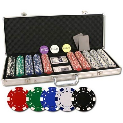 500 Dice design 11.5 gram poker chip set with aluminum case