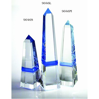 Eminence Obelisk Crystal Award (Blue/Clear)