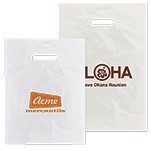 Imprinted Frosted Clear SOS Bag w/Die-Cut Handles (7"x3½"x10")