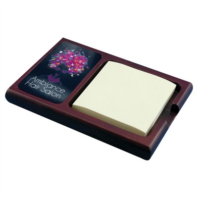 4.25" x 6.25" Mahogany Sticky Note Holder with Gloss White Unisub Insert