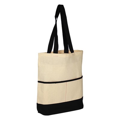 Lightweight Accent Color Tote - Blank (14.5" x 17" x 3")