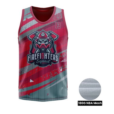 Unisex and Kids' Sublimation Basketball Jersey - 180G NBA Fabric