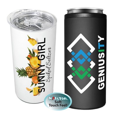 12 oz. Halcyon® Slim Tumbler/Can Cooler, Full Color Digital