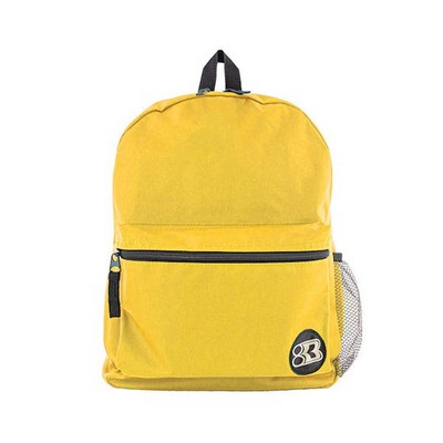 16 Basic Backpacks - Mustard, Mesh Pocket (Case of 12)