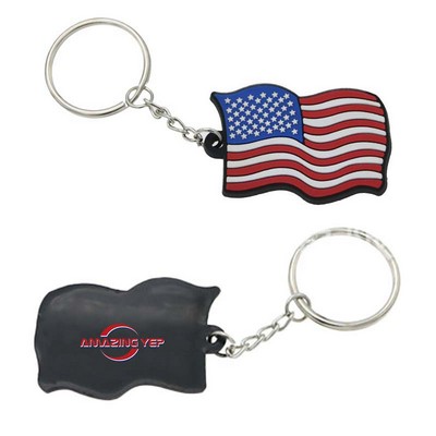 Custom Logo Various Flag Key Ring Outdoor PVC Keychain