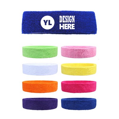 Terry Cotton Embroidery Sports Headbands