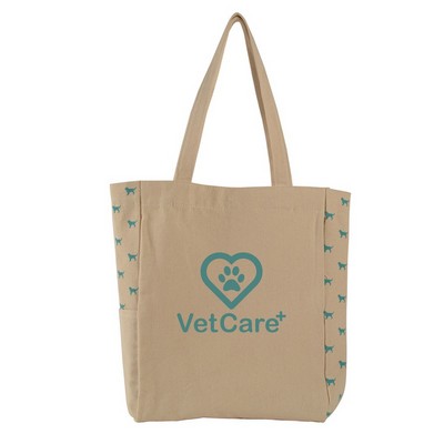 Dog Print Canvas Tote Bag