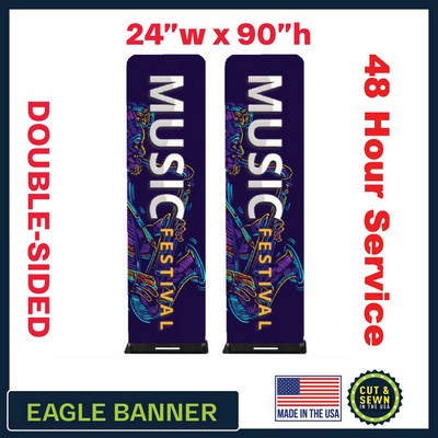 Eagle Tension Fabric 24" W x 90" H | Double-Sided Graphic and Hardware Package - Made in the USA