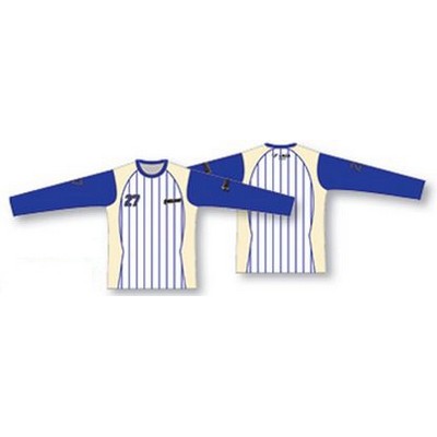 Center Pinstriped 3/4 Sleeve Baseball Jersey w/Contrast Sleeves