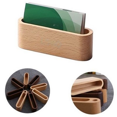 Wooden Name Business Card Holder