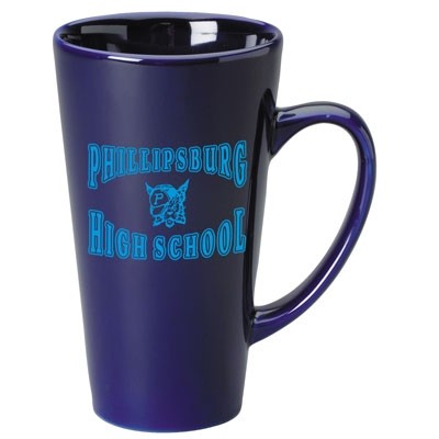 16 Oz. Cobalt Blue Gloss Cafe Latte Coffee Mug