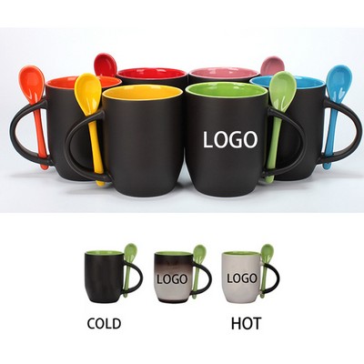 11 Oz. Sublimation Color Changing Cup Ceramic Mug w/Spoon