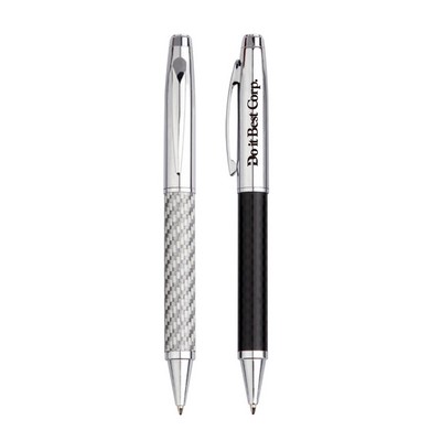 Twist Action Carbon Fiber Twill Ballpoint Metal Pen