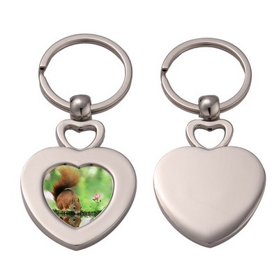 Cute Heart Photo Frame Keychain