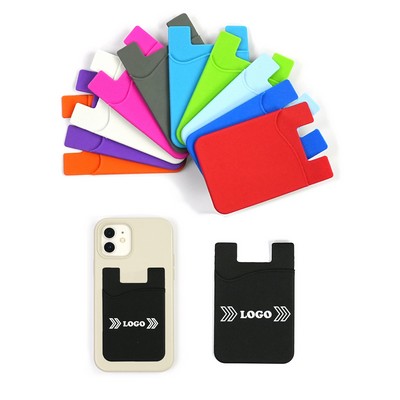 Advertising Gift Promotion Silicone Card Holder Cell Phone Sticker Phone Wallets With Custom Logo