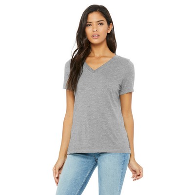 BELLA+CANVAS Ladies' Relaxed Heather CVC Jersey V-Neck T-Shirt