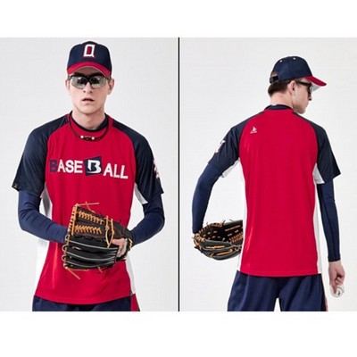 Premium Solid Color Crew Neck Raglan Baseball Jersey - Star Dot Mesh