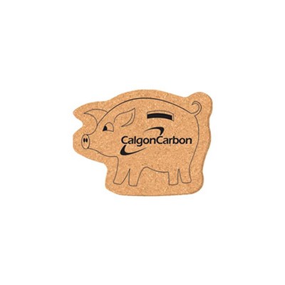 Coaster - 3 1/2" x 4 1/2" Pig Shape Cork Coasters