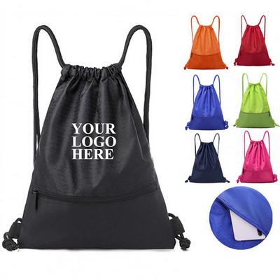 Waterproof Zipper Drawstring Backpack