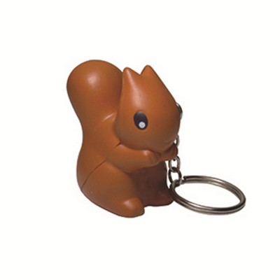 Squirrel Shaped Stress Ball w/Keychain