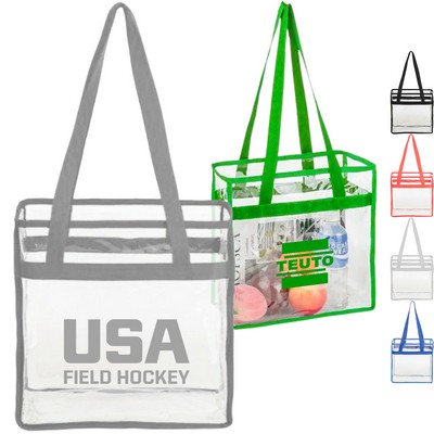 Stadium Approved Clear Tote Handbag (12"x12"x6")