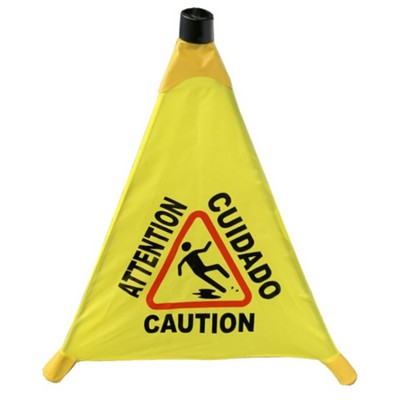 Pop-Open Tri-corner Wet Floor Sign