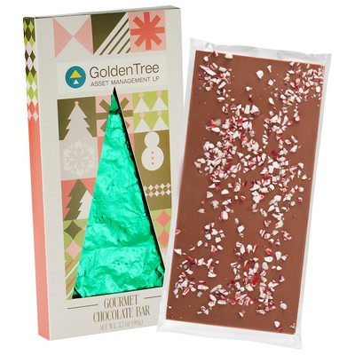 3.5 Oz. Belgian Chocolate in Tree Window Box - Peppermint Bar