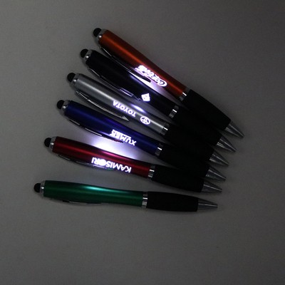 Led Light Up Ballpoint Pen With Stylus