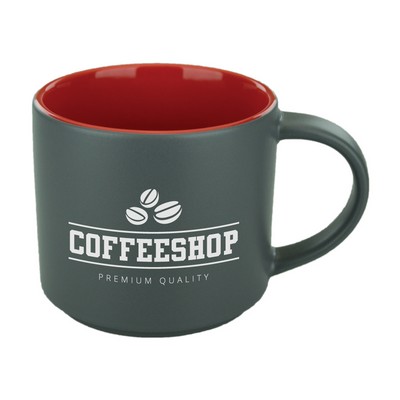 16 oz. Red In Satin Gray Out Norwich Mug