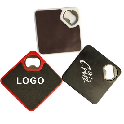 Square Plastic ABS Coaster Bottle Opener