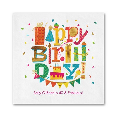 Festive Birthday Beverage Ooh La Color® Napkin