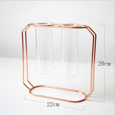 Metal Frame Tube Vase