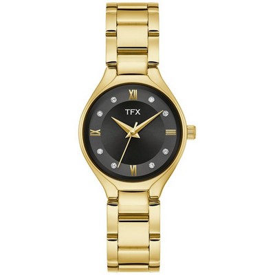 TFX by Bulova Ladies' Corporate Collection Gold-tone Watch with Black Dial