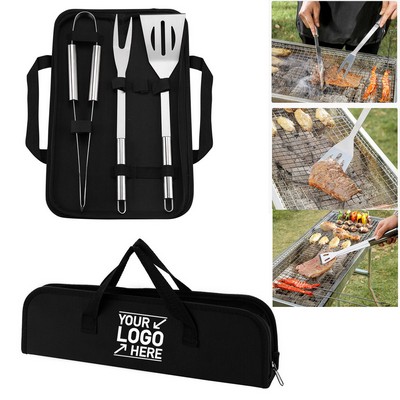 Stainless Steel Bbq Grill Tool Kit 3 Pcs Set