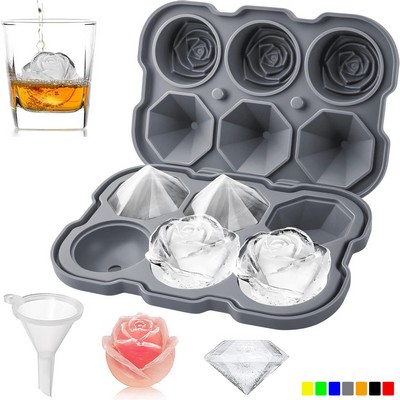 Rose Diamond Shape Silicone Ice Cube Tray