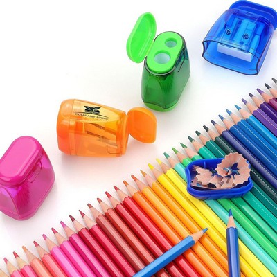 Dual Holes Pencil Sharpener with Lid