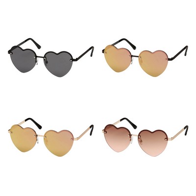 Jade Women's Rimless Heart Sunglasses