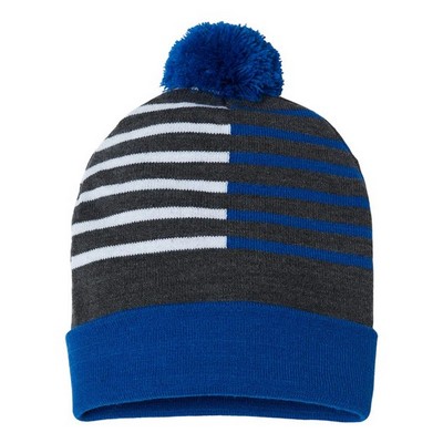 Cap America® USA Made Half Color Beanie