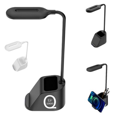 Desk Lamp Wireless Charger W/Pen Holder